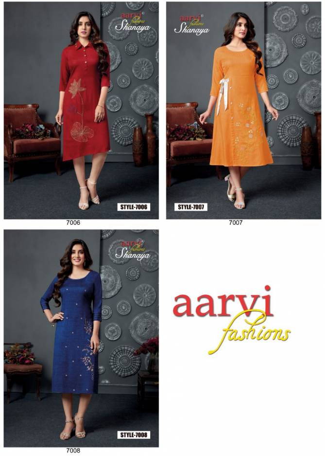Aarvi Shanaya 5 Stylish Party Wear Wholesale Kurti Collection